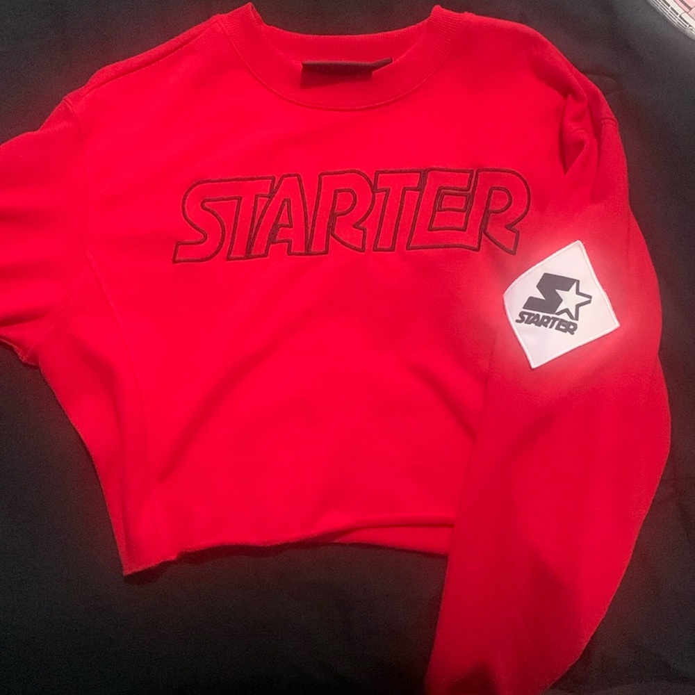 Cropped red sweater